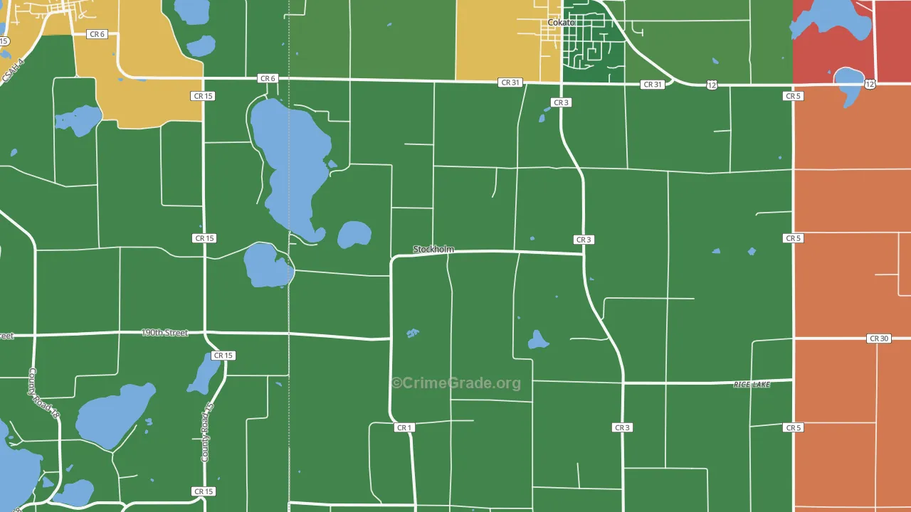 Stockholm, MN Map of Murder Rates