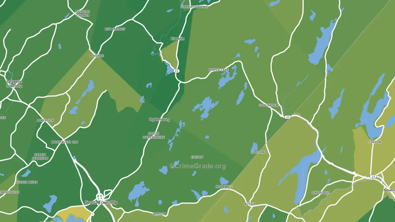 Stockholm, NJ Map of Murder Rates