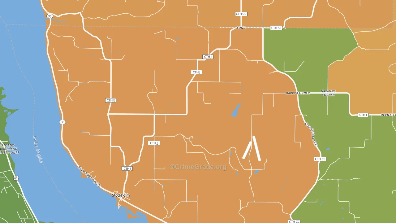 Stockholm, WI Map of Murder Rates