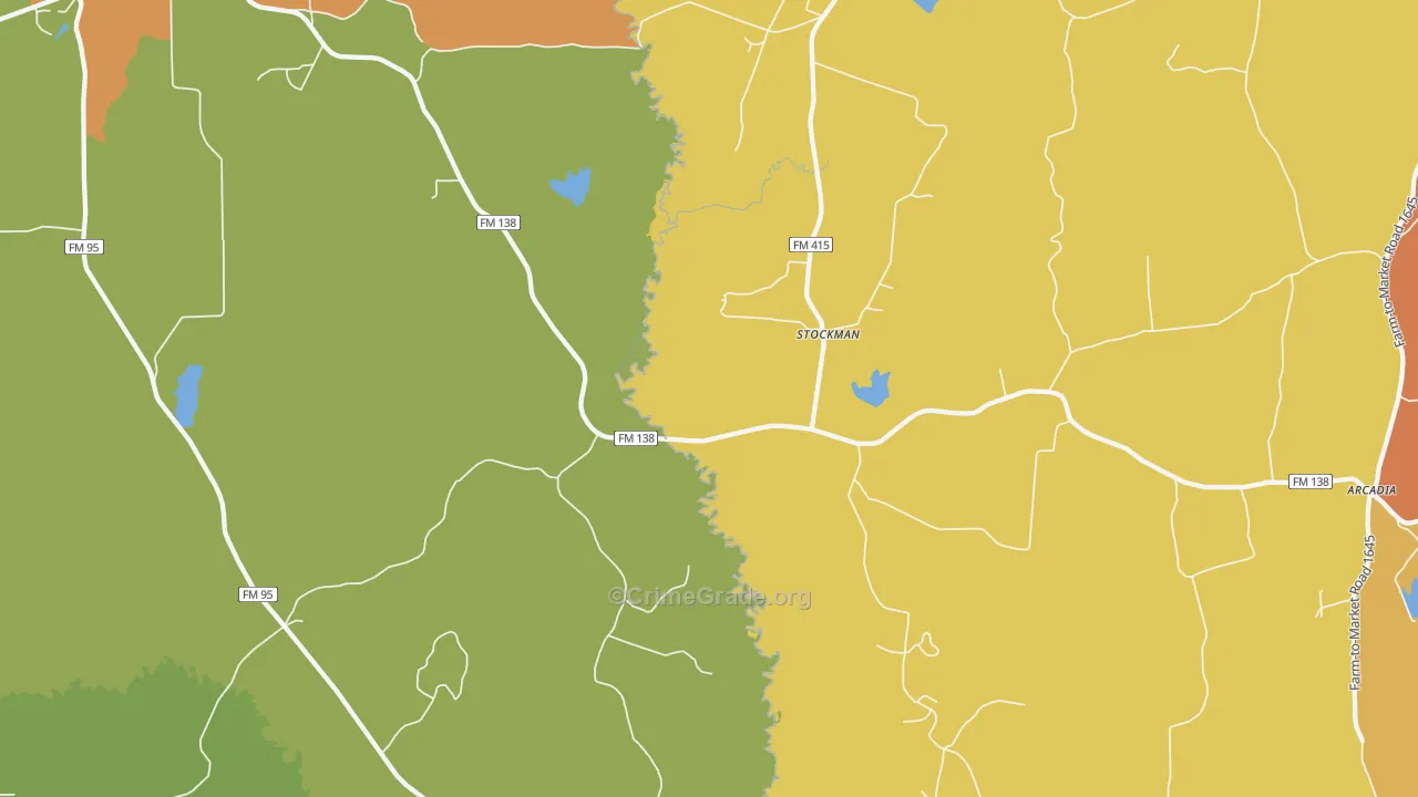 Stockman, TX Map of Murder Rates
