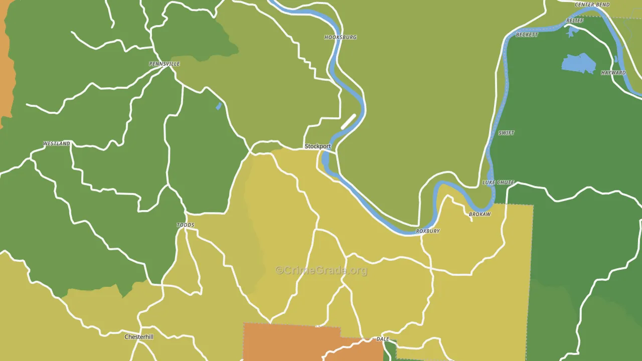 Stockport, OH Map of Murder Rates