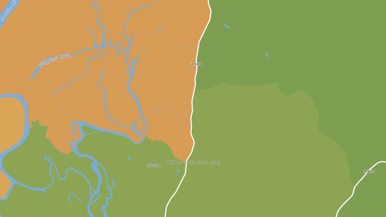 Stockton, AL Map of Murder Rates