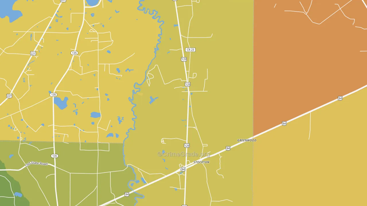 Stockton, GA Map of Murder Rates