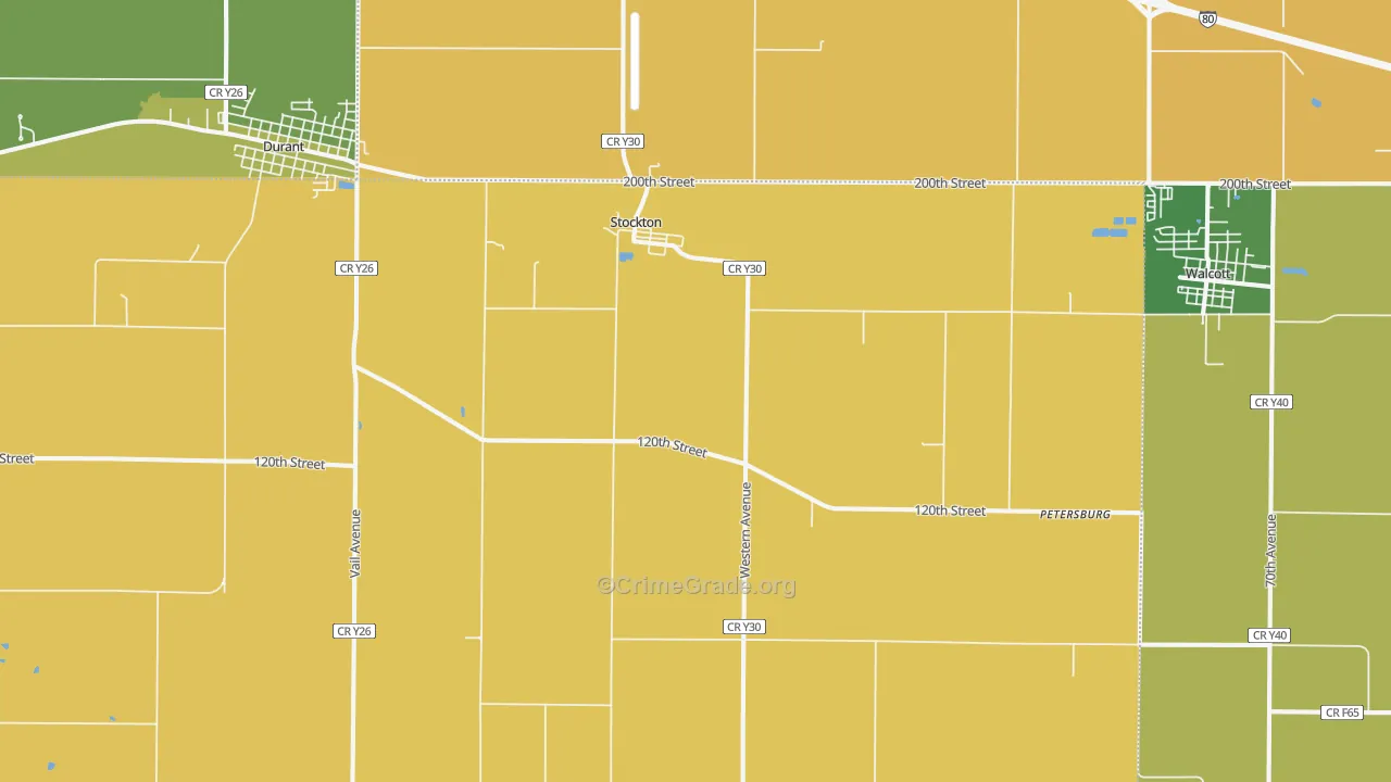 Stockton, IA Map of Murder Rates