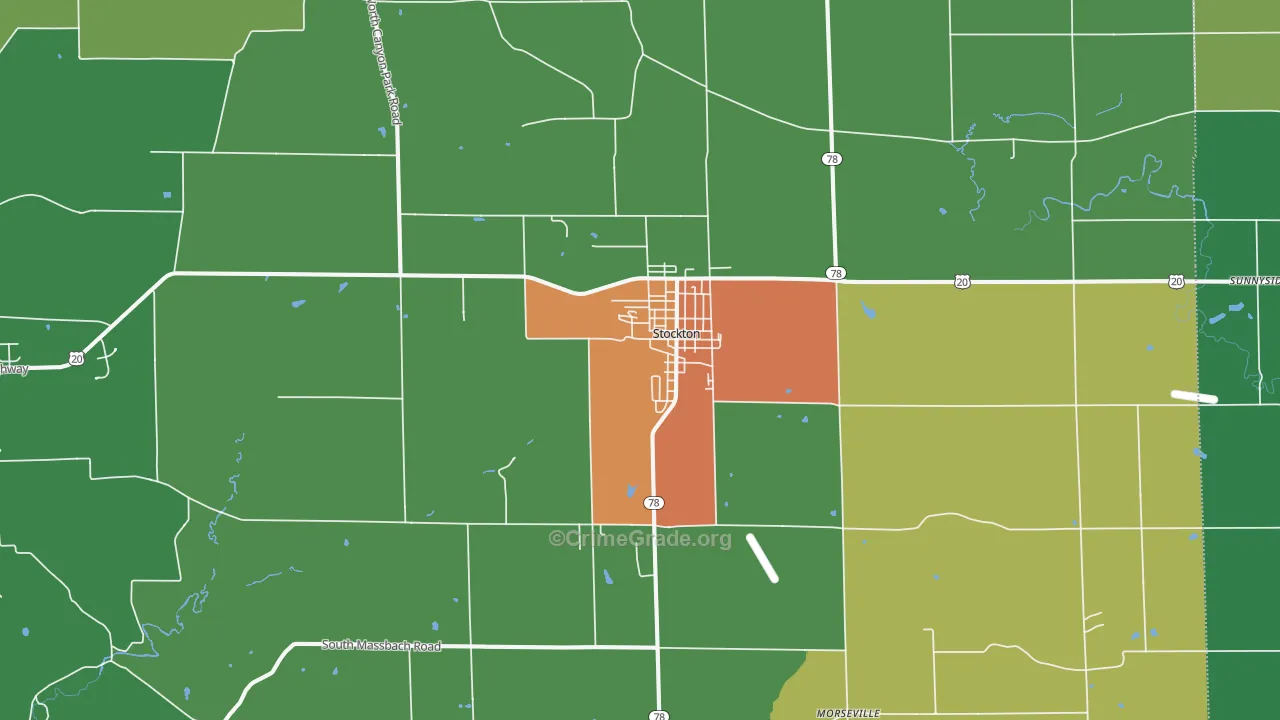 Stockton, IL Map of Murder Rates