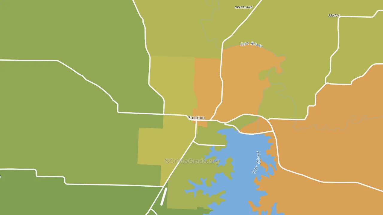 Stockton, MO Map of Murder Rates