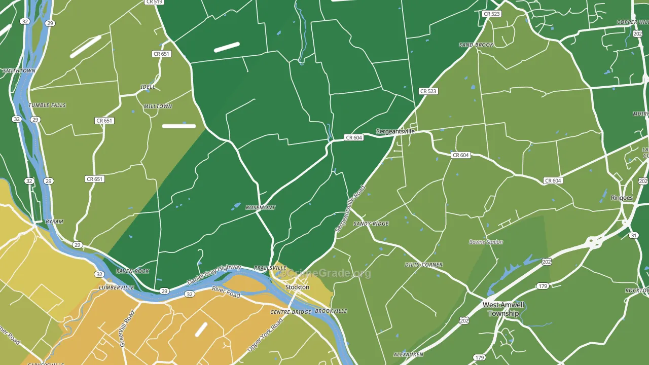 Stockton, NJ Map of Murder Rates