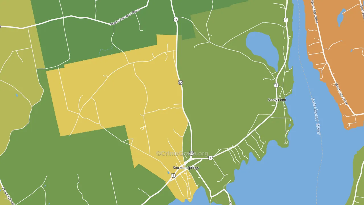 Stockton Springs, ME Map of Murder Rates