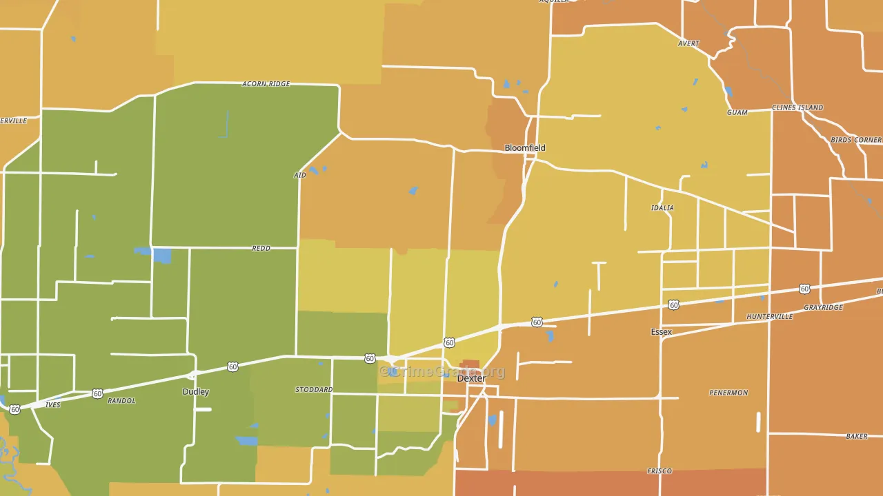 Stoddard County, MO Map of Murder Rates