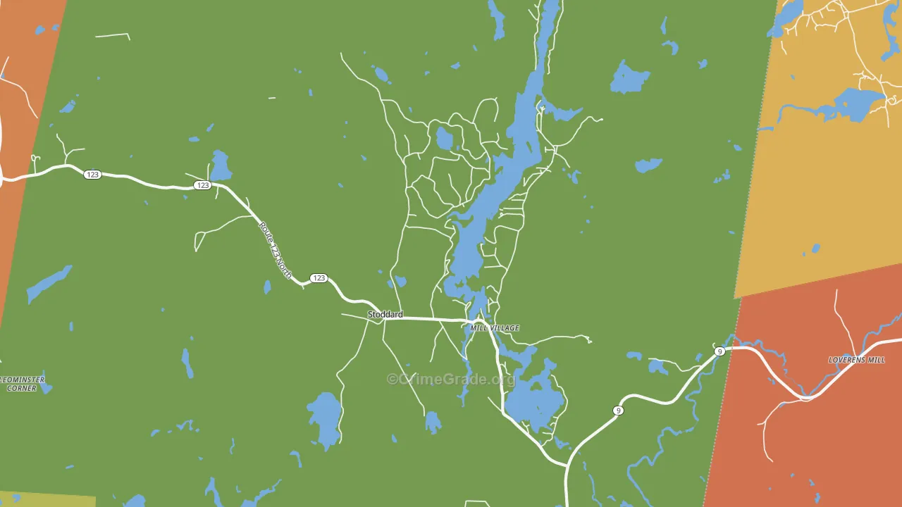Stoddard, NH Map of Murder Rates
