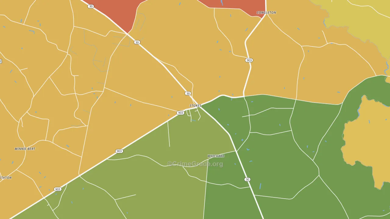 Stokes, NC Map of Murder Rates