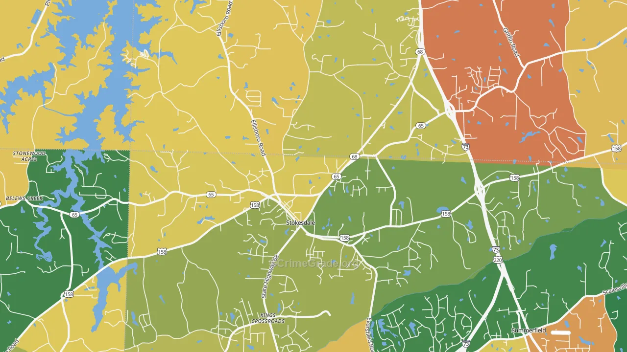 Stokesdale, NC Map of Murder Rates
