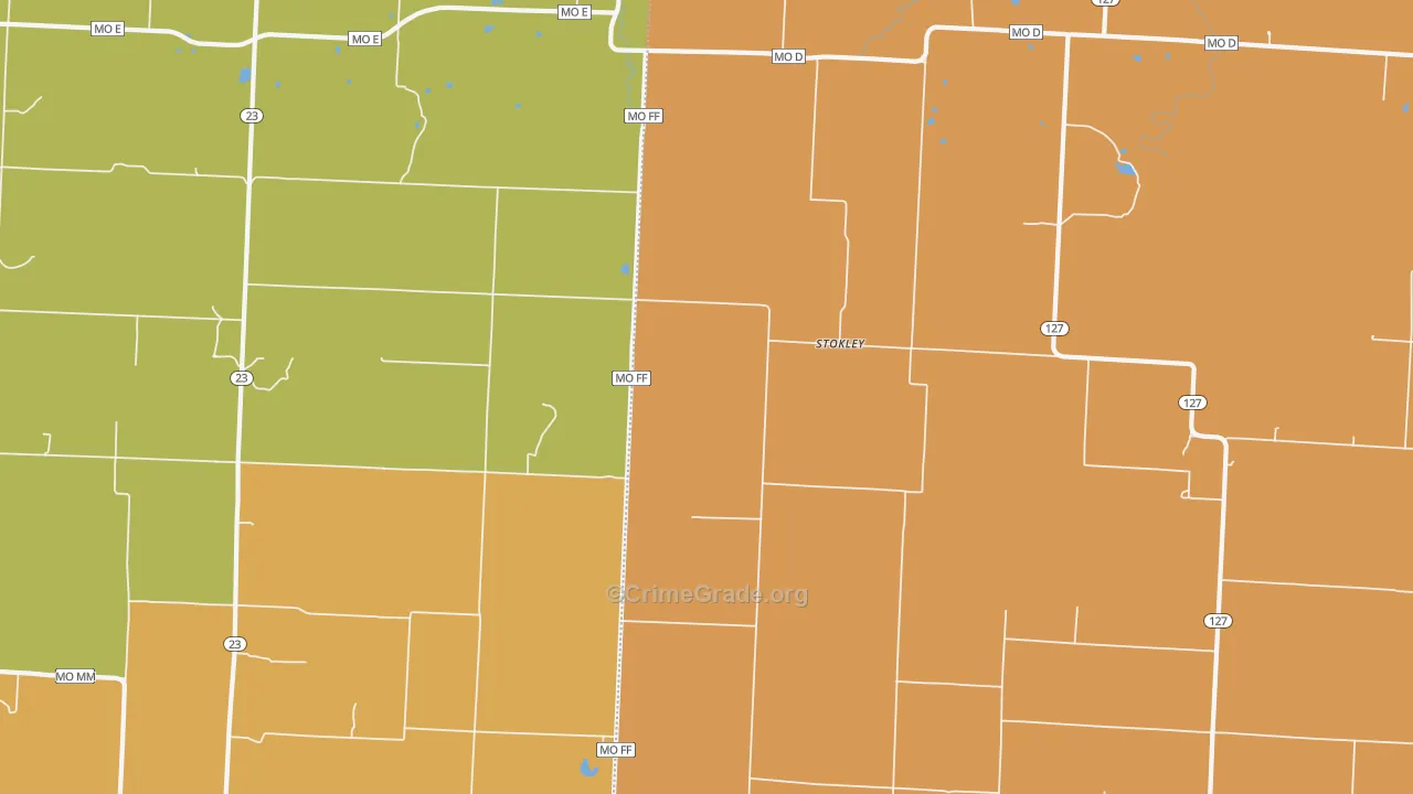 Stokley, MO Map of Murder Rates