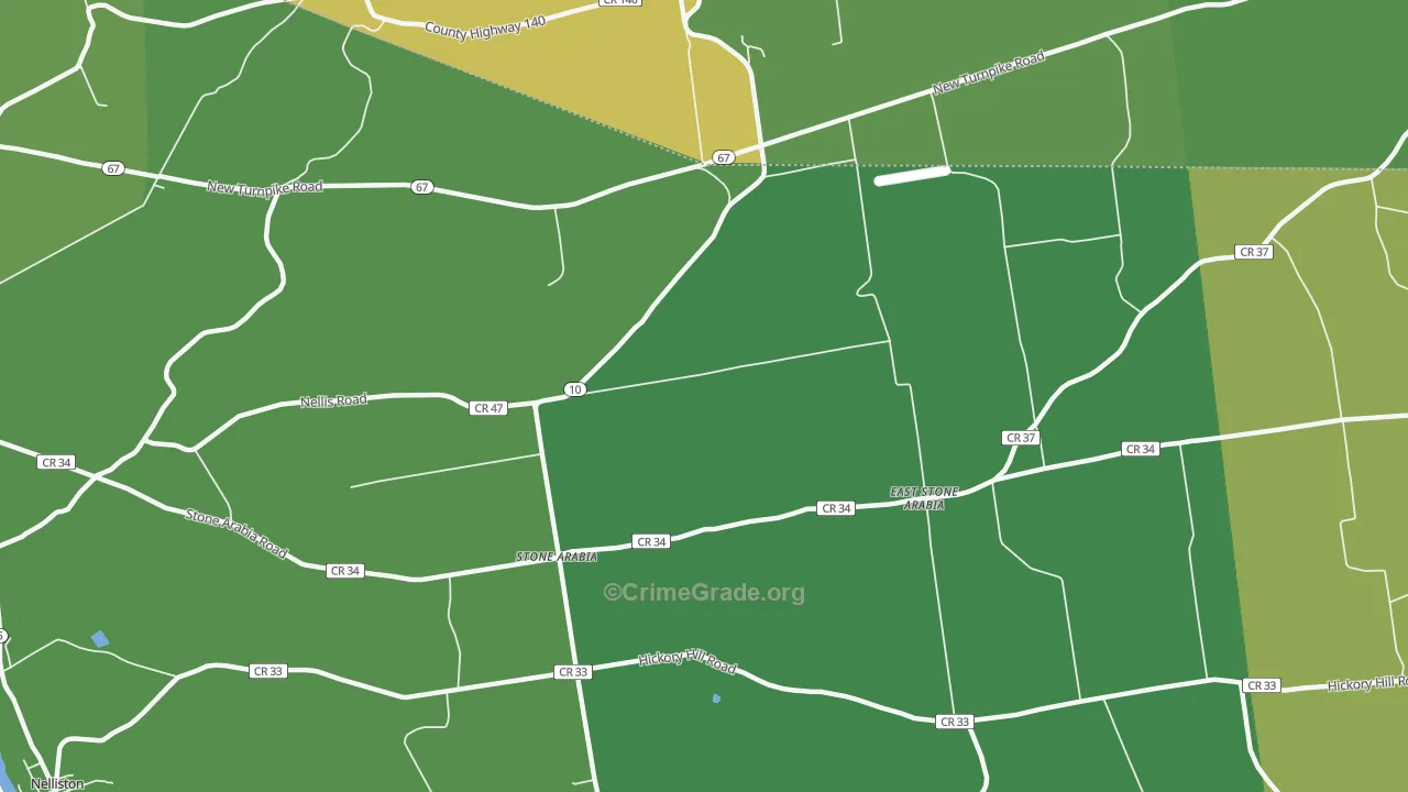 Stone Arabia, NY Map of Murder Rates