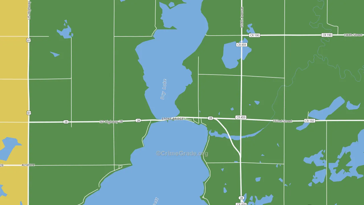 Stone Bridge, SD Map of Murder Rates