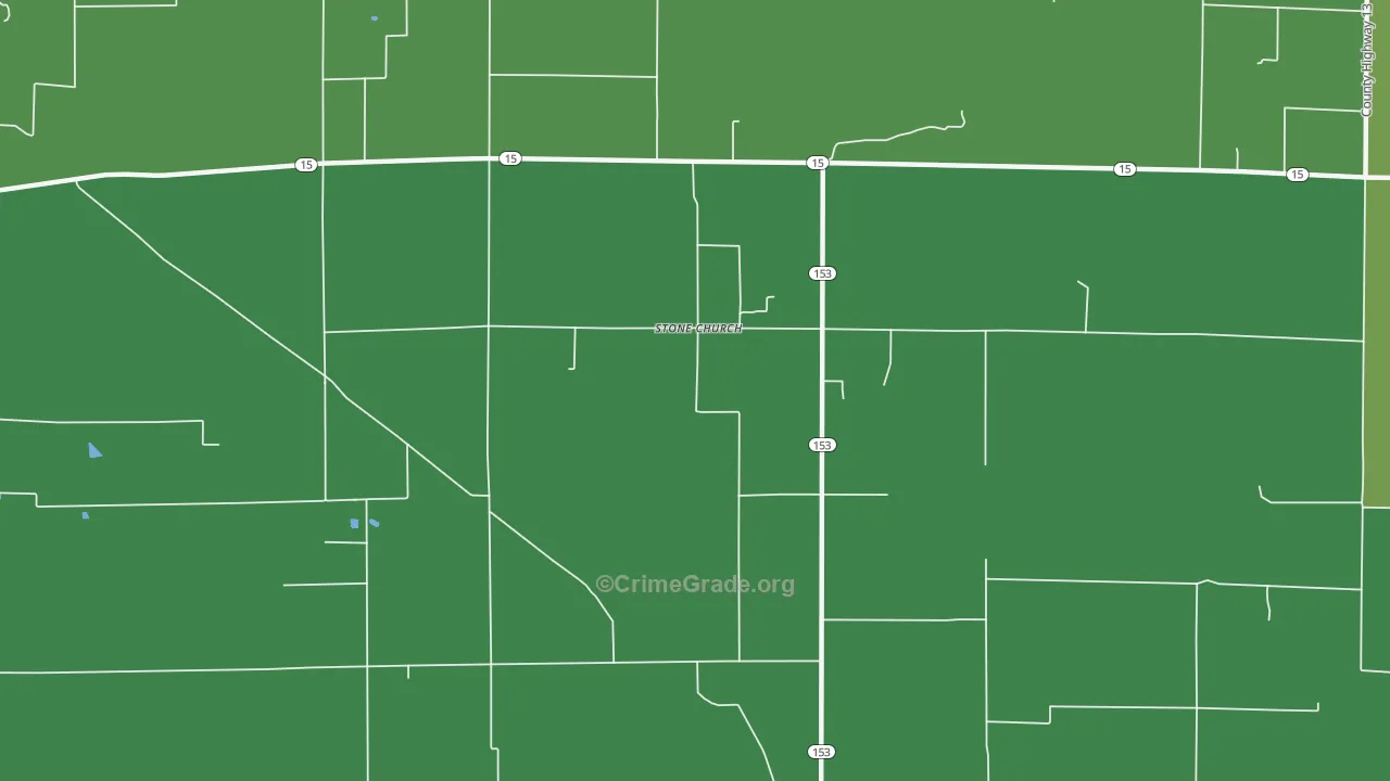 Stone Church, IL Map of Murder Rates