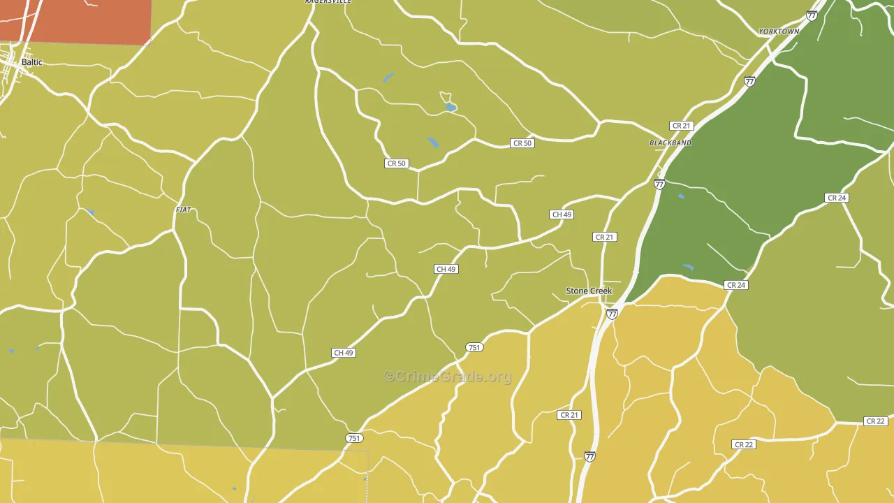Stone Creek, OH Map of Murder Rates