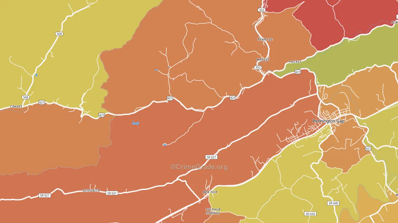 Stone Creek, VA Map of Murder Rates
