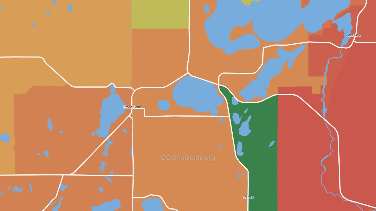 Stone Lake, WI Map of Murder Rates