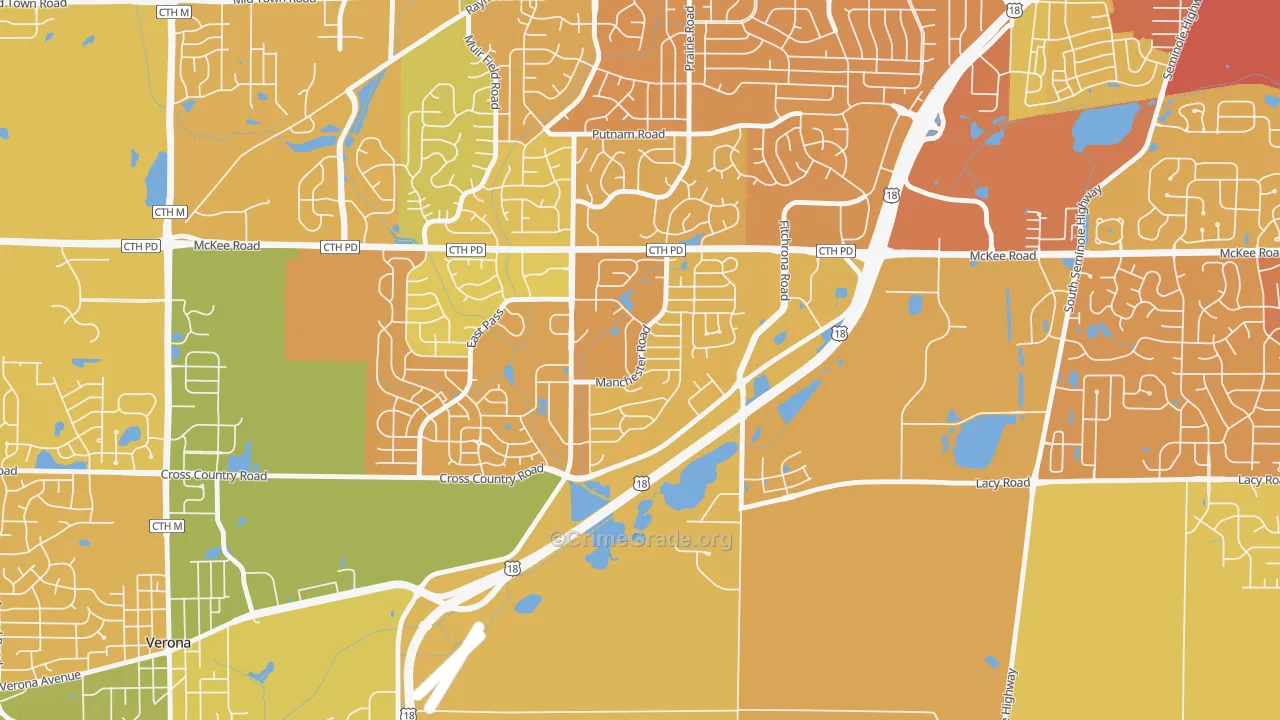Stone Meadows, Madison, WI Map of Murder Rates