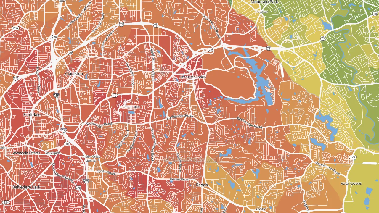 Stone Mountain, GA Map of Murder Rates