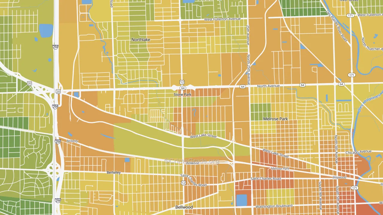 Stone Park, IL Map of Murder Rates