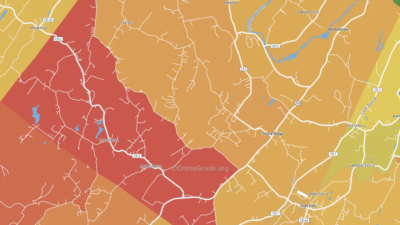 Stone Ridge, NY Map of Murder Rates