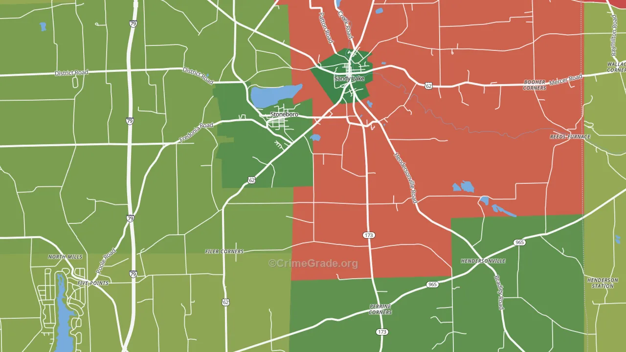 Stoneboro, PA Map of Murder Rates