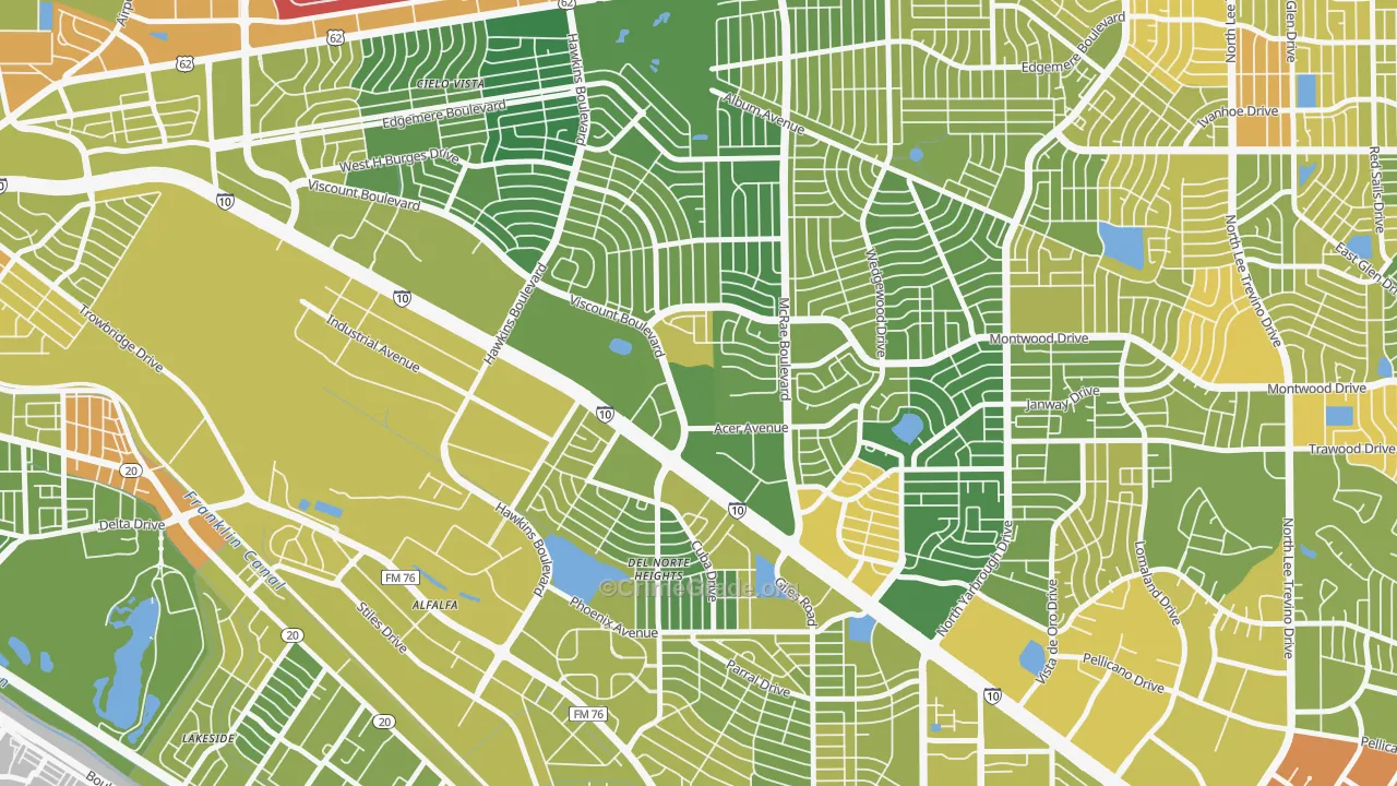 Stonehaven, El Paso, TX Map of Murder Rates