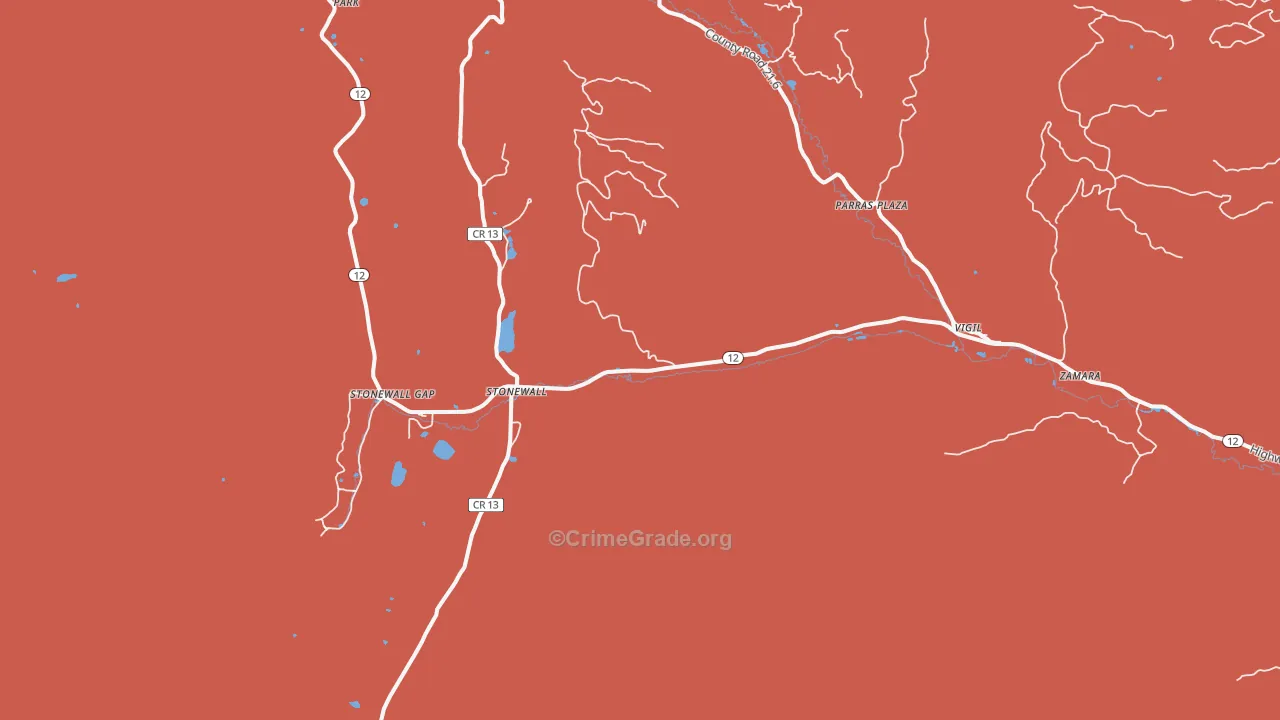 Stonewall, CO Map of Murder Rates