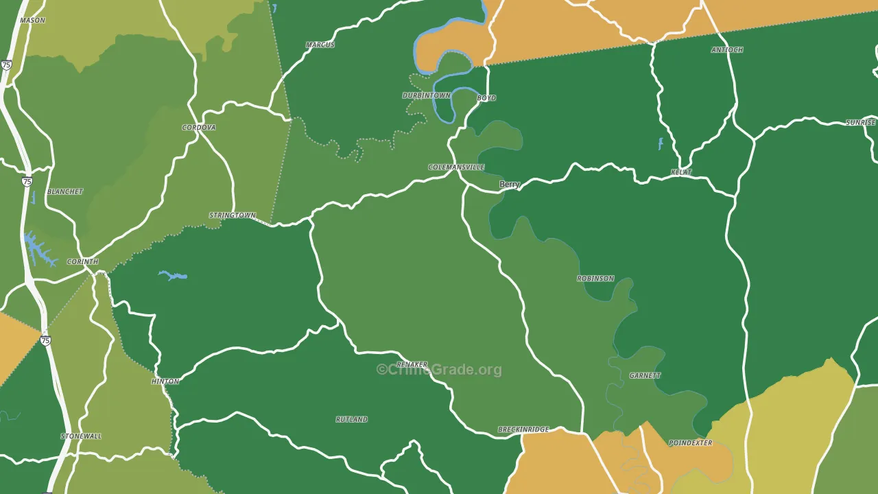 Stonewall, KY Map of Murder Rates