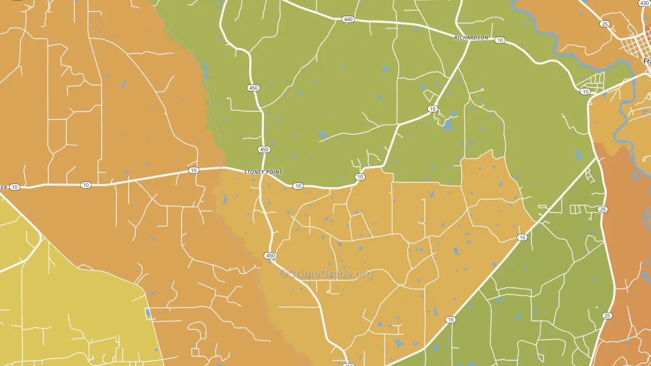 Stoney Point, LA Map of Murder Rates