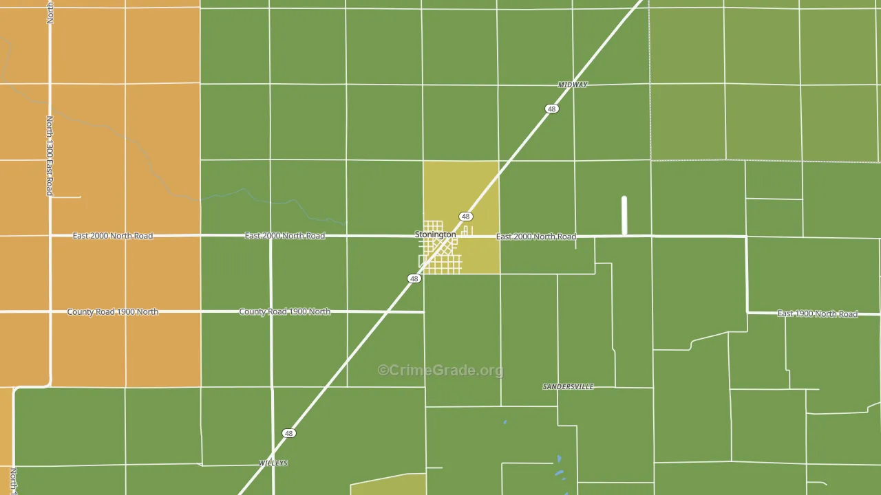 Stonington, IL Map of Murder Rates