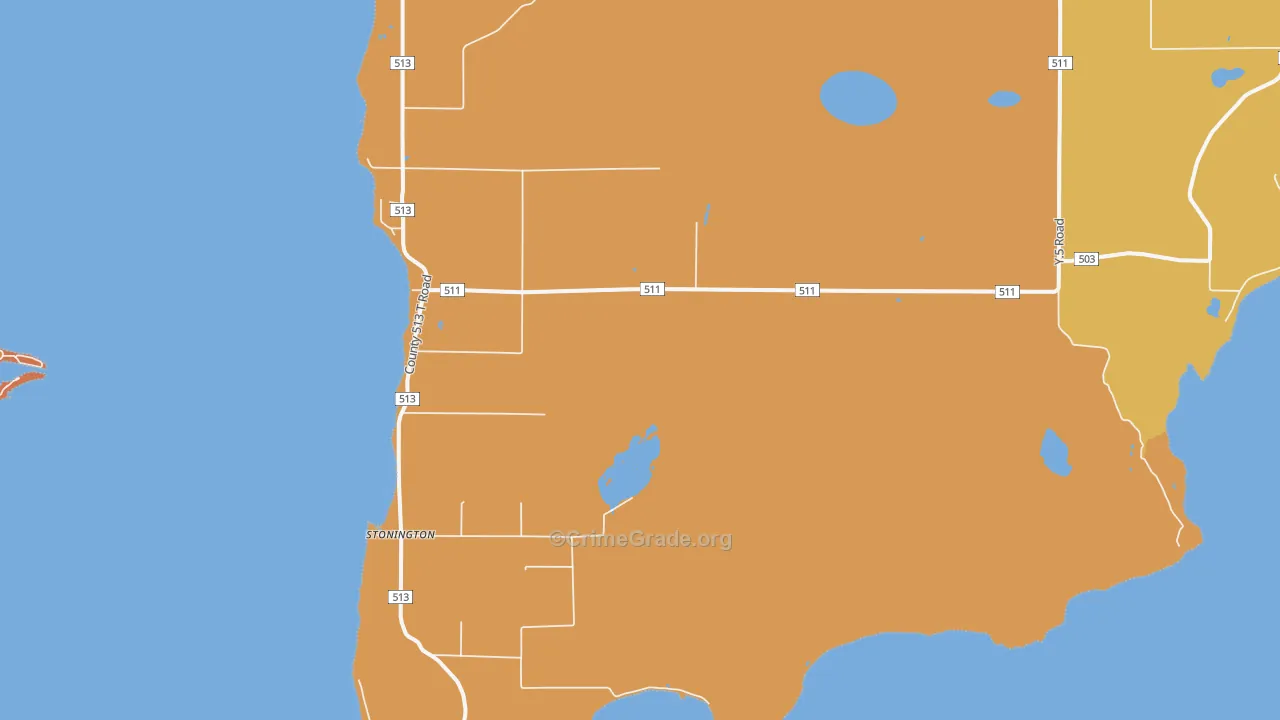 Stonington, MI Map of Murder Rates