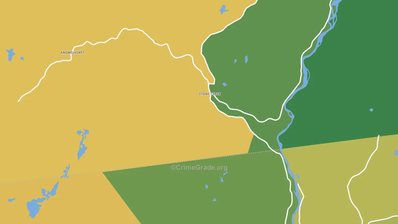 Stony Creek, NY Map of Murder Rates