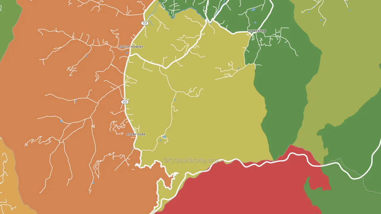Stony Fork, NC Map of Murder Rates