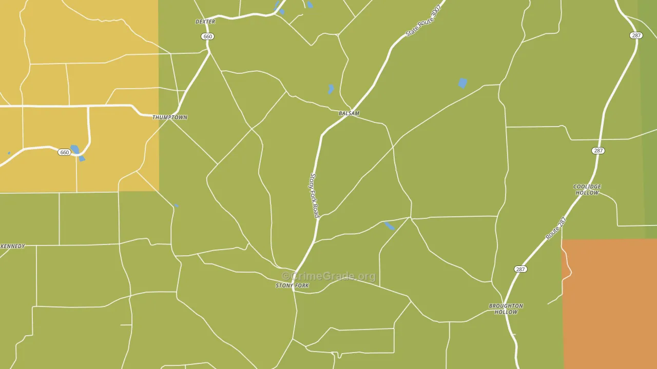 Stony Fork, PA Map of Murder Rates