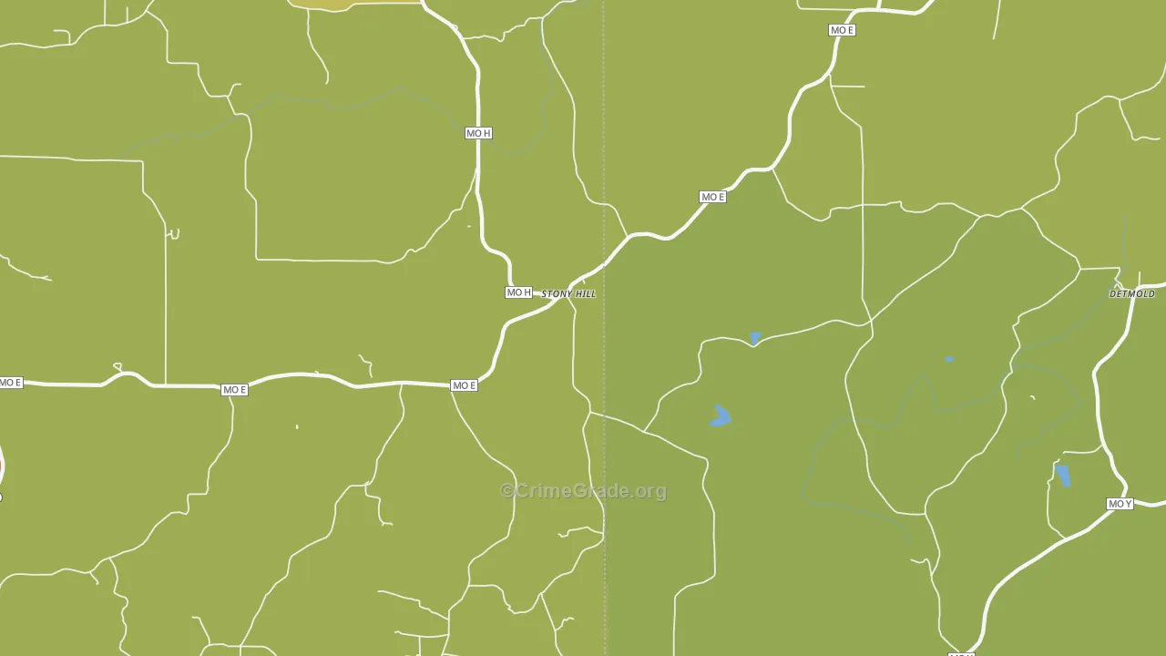 Stony Hill, MO Map of Murder Rates