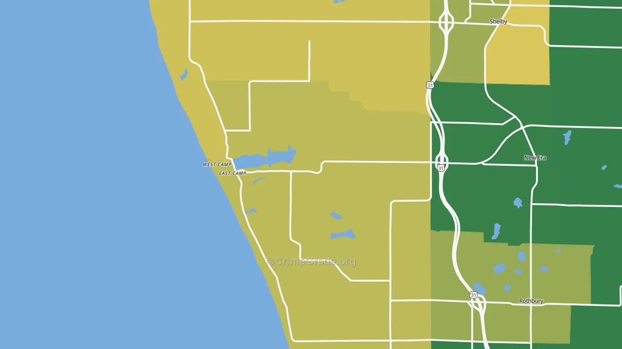 Stony Lake, MI Map of Murder Rates