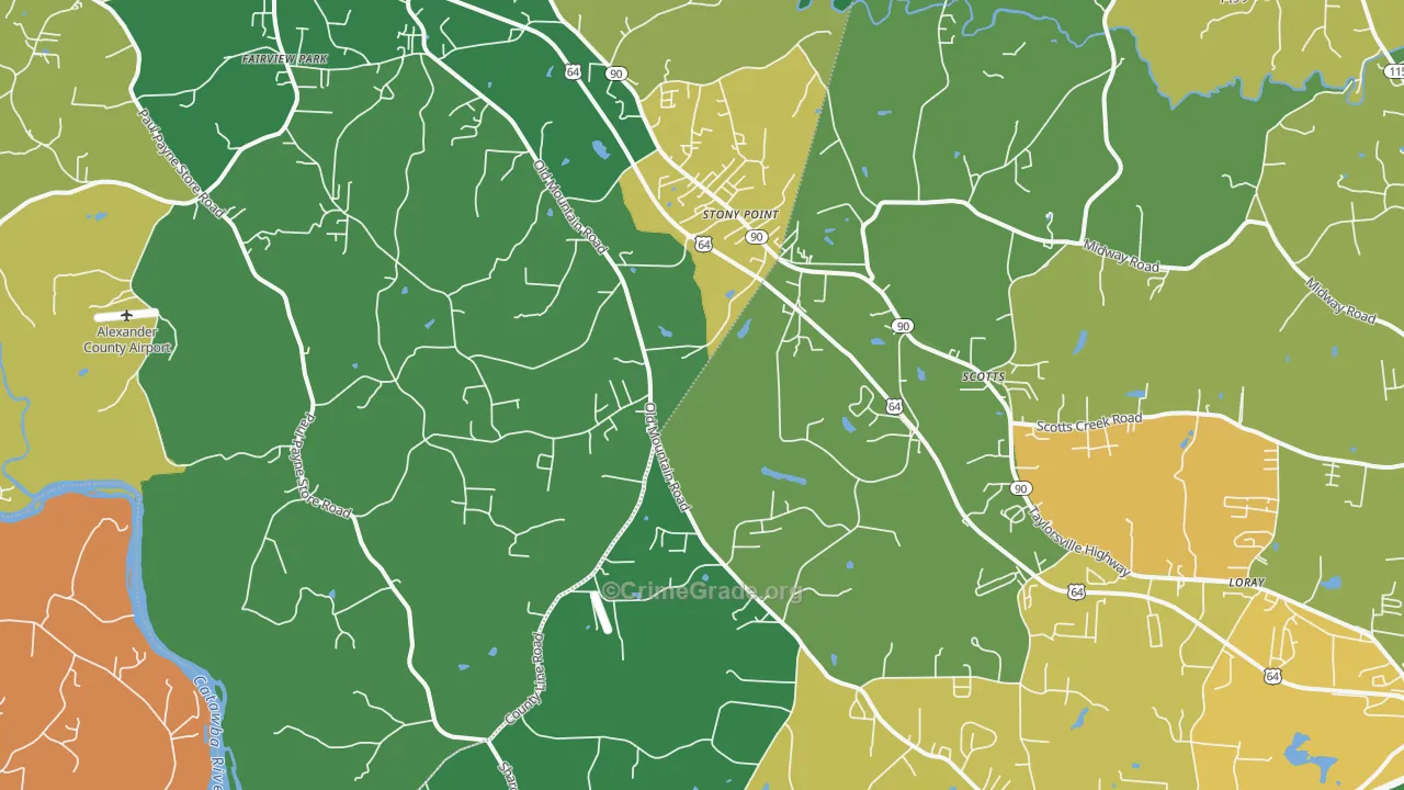 Stony Point, NC Map of Murder Rates