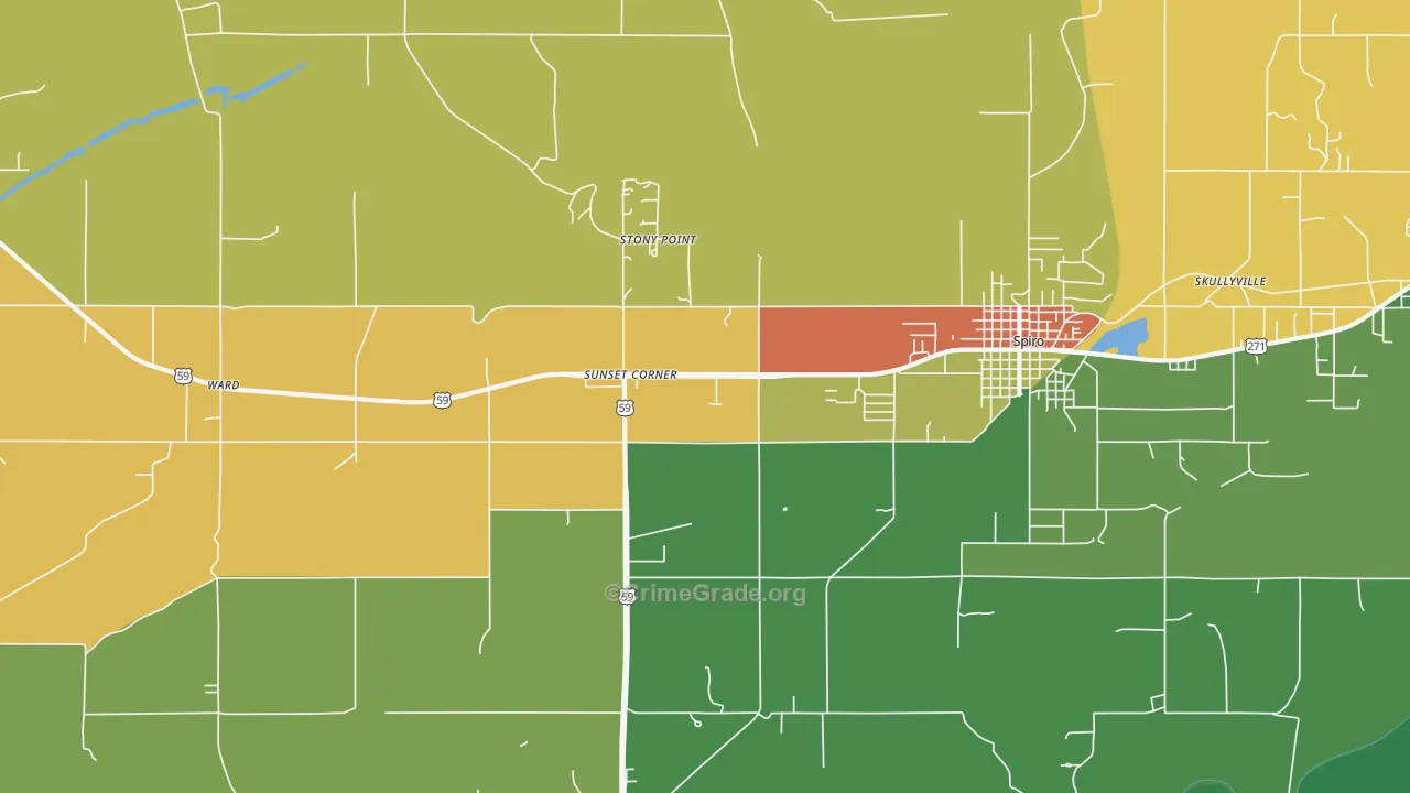 Stony Point, OK Map of Murder Rates