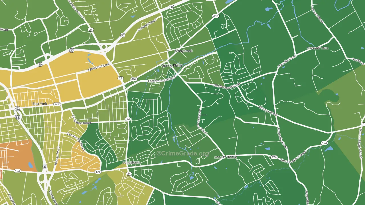 Stonybrook-Wilshire, York, PA Map of Murder Rates
