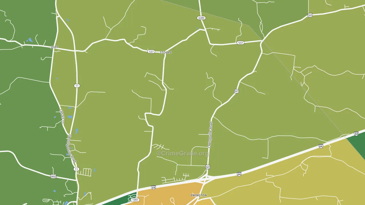 Stoops, KY Map of Murder Rates