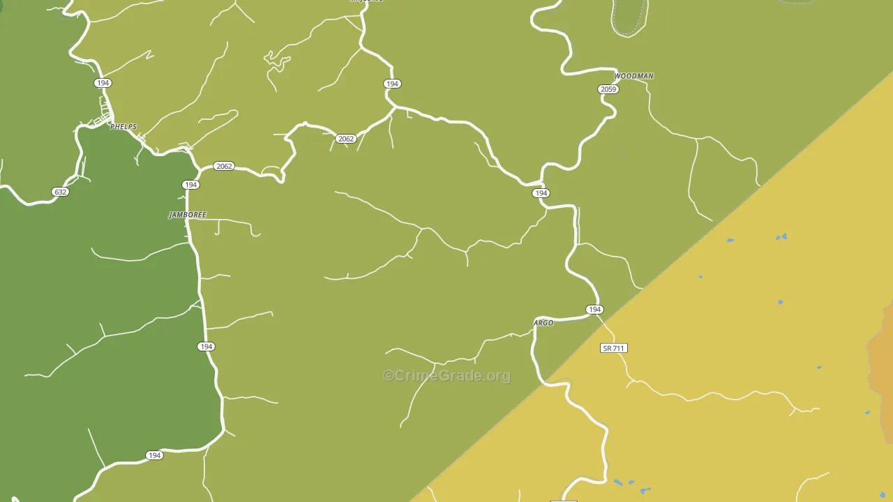 Stopover, KY Map of Murder Rates