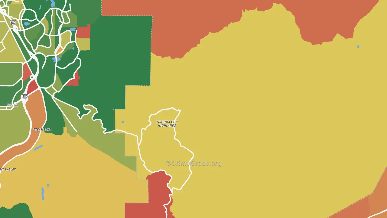 Storey County, NV Map of Murder Rates