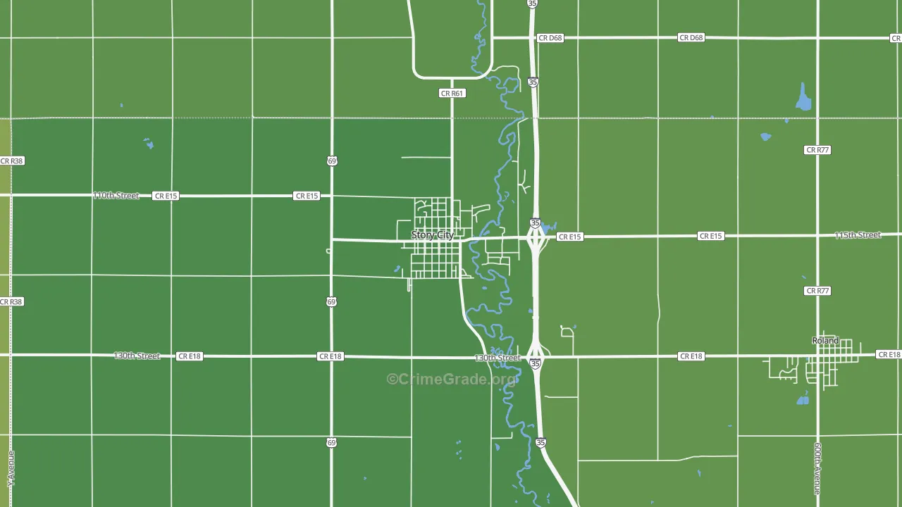 Story City, IA Map of Murder Rates