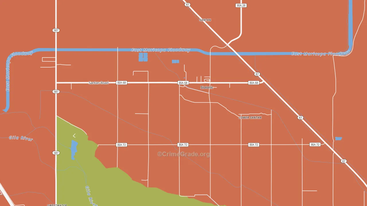 Stotonic Village, AZ Map of Murder Rates
