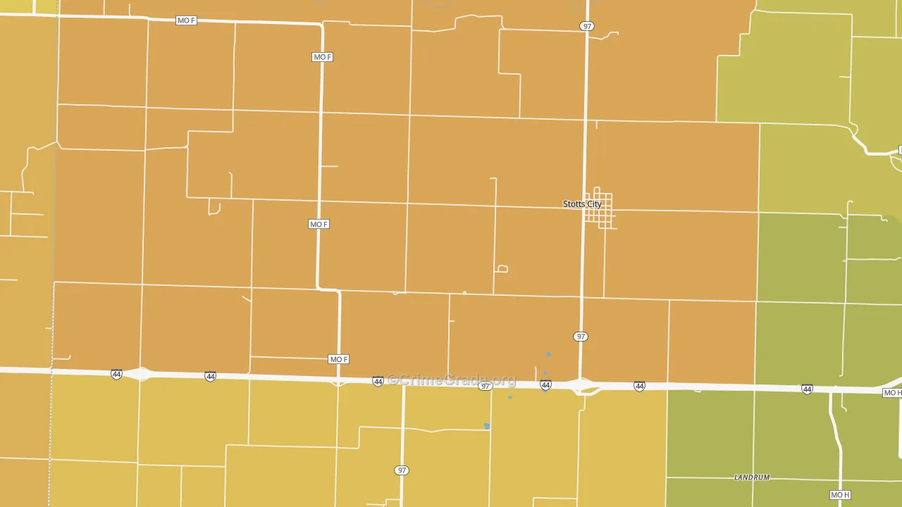 Stotts City, MO Map of Murder Rates