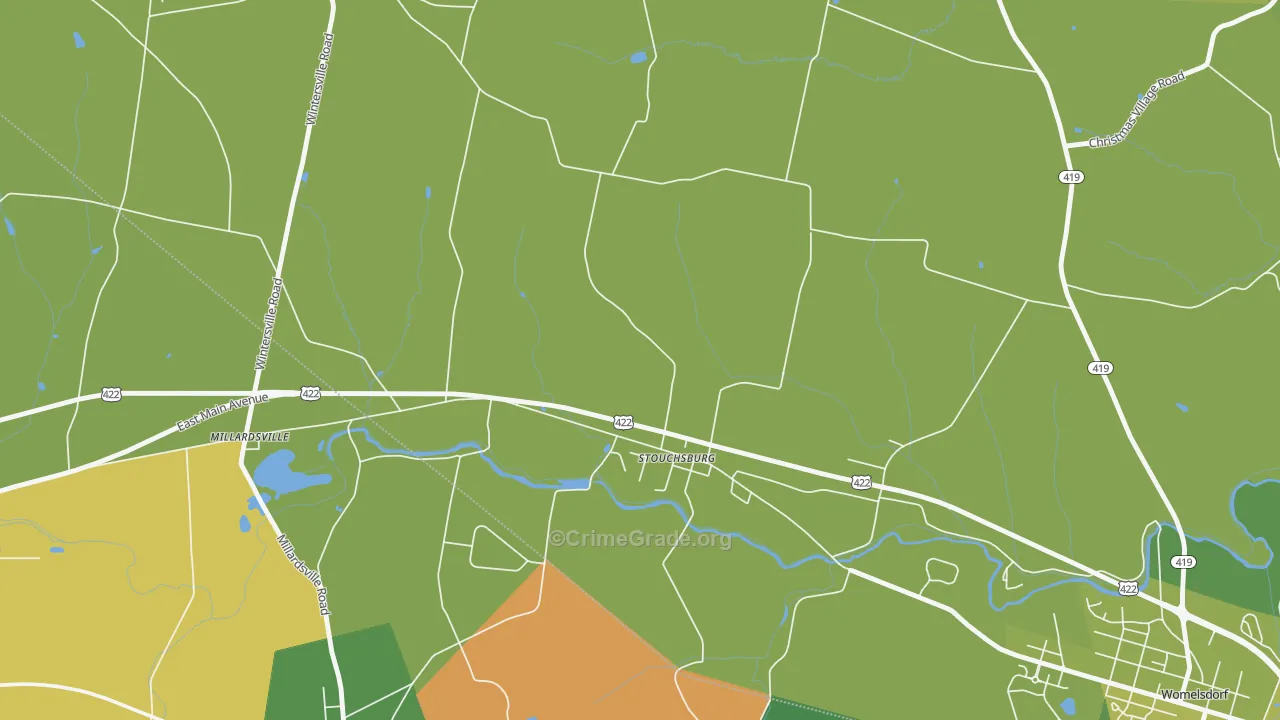 Stouchsburg, PA Map of Murder Rates