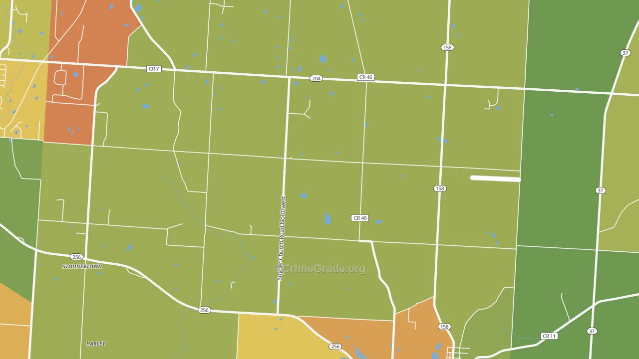 Stoudertown, OH Map of Murder Rates